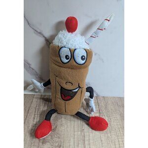 Steak n Shake shaker Plush Toy With Straw & Cherry 10" Brown Red‎ White 0 2014